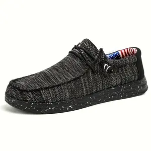 Men's Loafers & Slip-Ons with American Flag Decor, Comfortable and Non-Slip, Breathable Upper, Soft Sole, Suitable for Walking and Driving