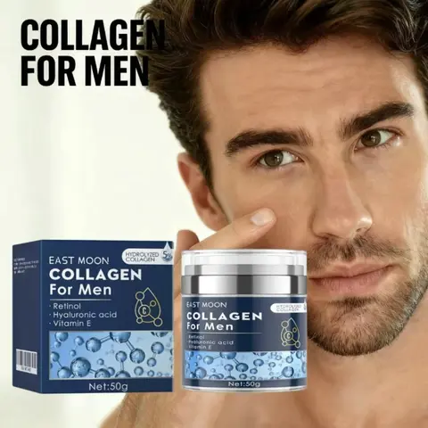 Collagen Men's Anti-Aging Wrinkle Cream, Men's FaceMoisturizer Cream 50g, Skin Firming and TighteningLotion, Firming Hyaluronic Acid Moisturizer Moisture Moisturizing Hydrating