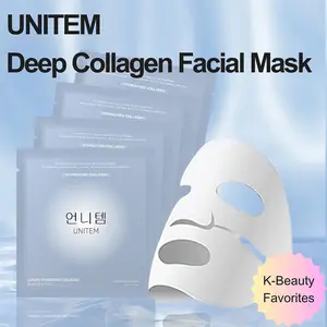 UNITEM K-Beatuy Hydrolyzed Collagen Radiance Sleep Wrapping Facial Mask (4 sheets)– Peel-Off Overnight Mask for Firming & Radiance | Deep Hydration + Skin Lifting  | Korean Beauty Treatment