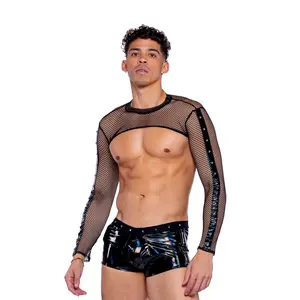 Roma Unisex Fishnet & Vinyl Studded Shrug