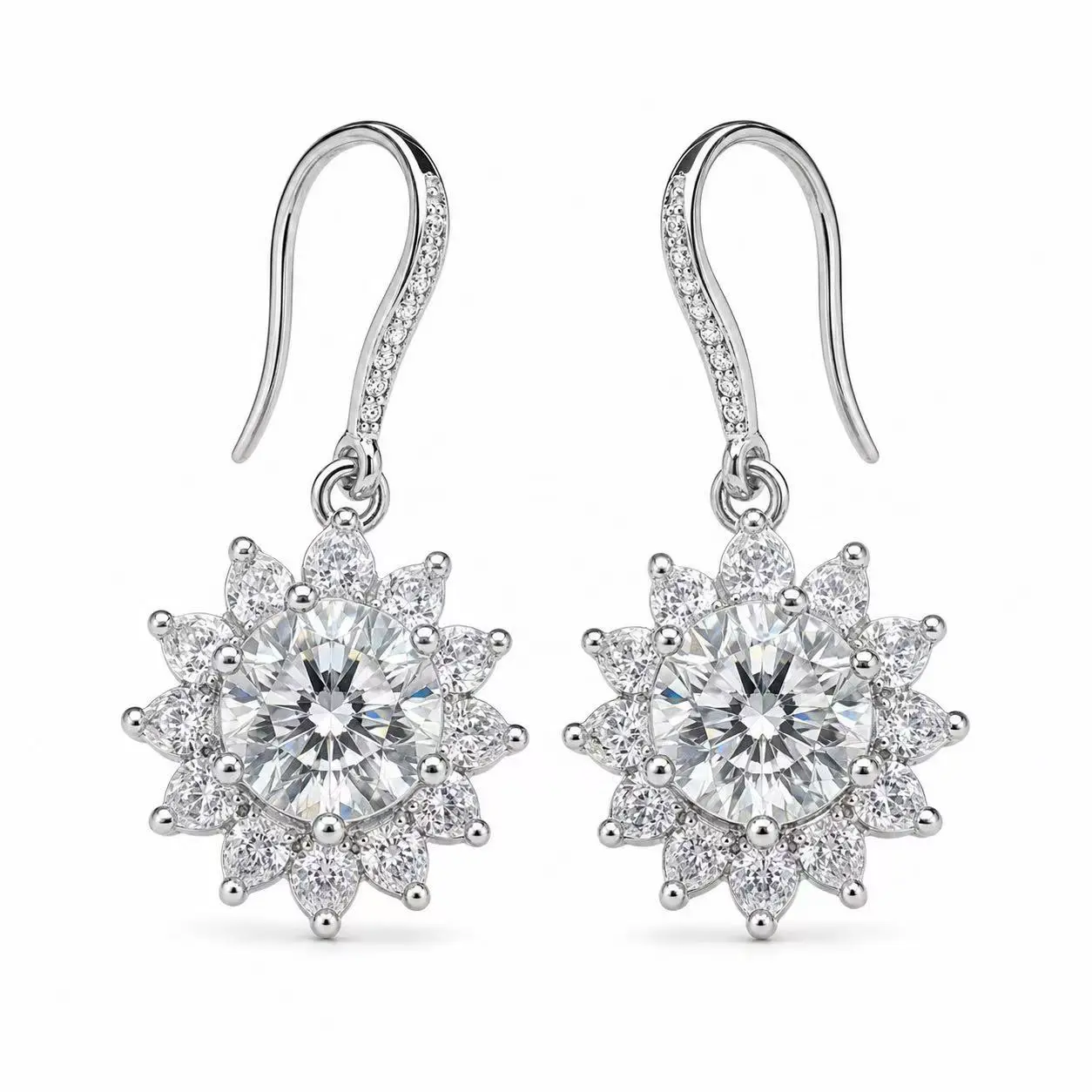 Moissanite earrings with GRA certificate included