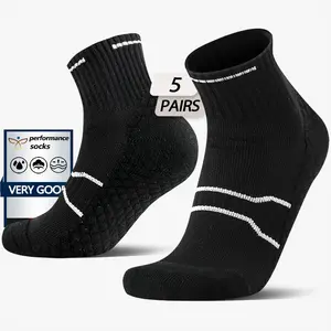 Unisex Athletic Socks (Size 10-13) Classic Black & White Moisture-Wicking Shock-Absorbing & Ankle Compression for Extra Support Soft Warm Perfect for Workouts/Daily Wear 5-Pair Pack—Ideal Holiday Gift for Family & Friends