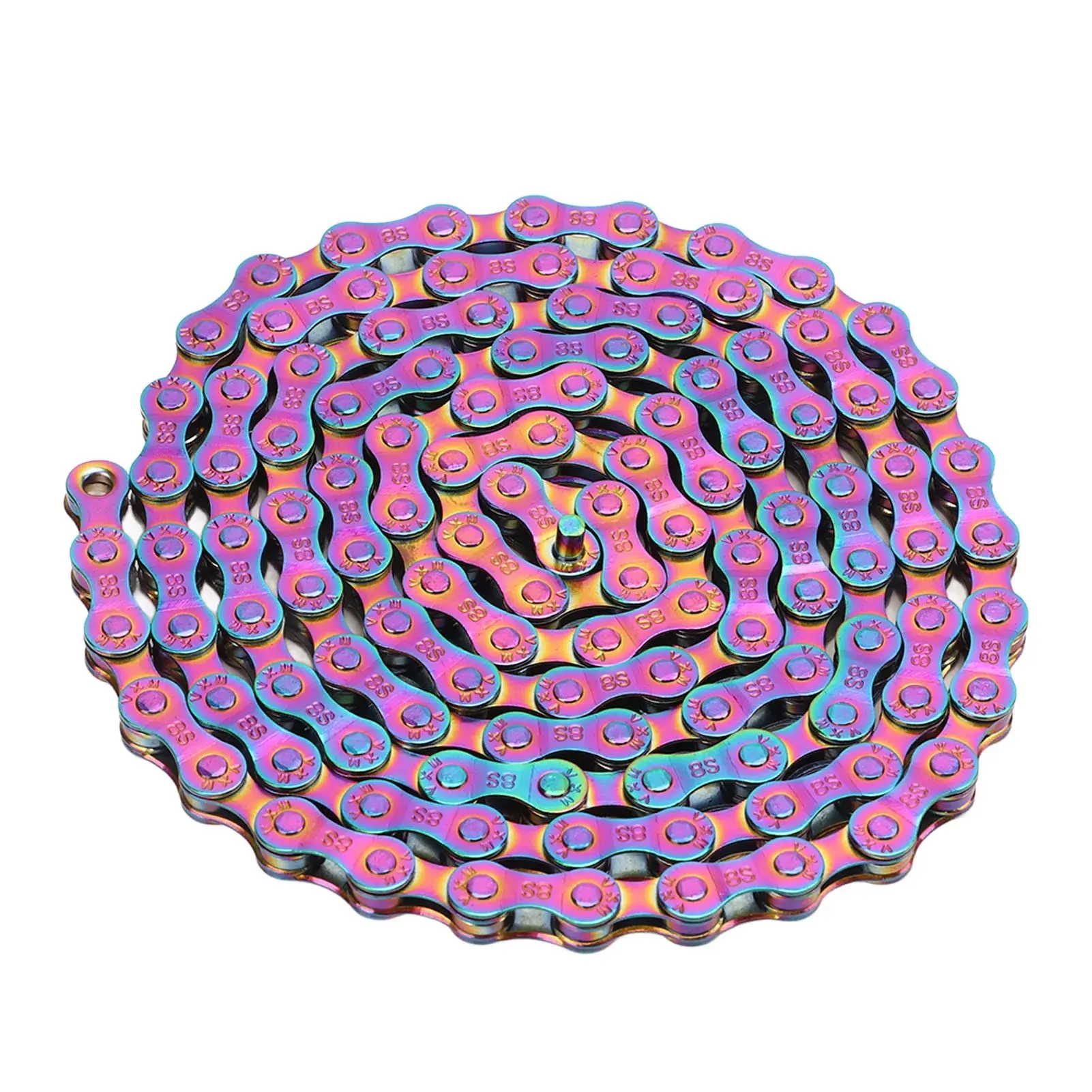 Anti Rust Electroplating Color Bike Chain Smooth Sensitive Transmission Cycling Replacement Chain