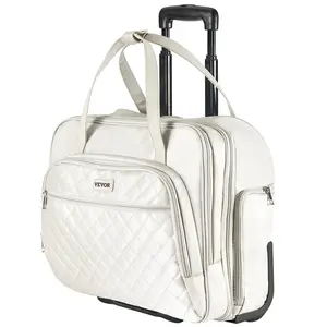 VEVOR Rolling Laptop Bag,  Fits Up to 15.6 Inch Laptop, Wheeled Briefcase, Roller Computer Tote Bag with 2 Fixed Wheels & Telescoping Handle, Laptop Case for Work Travel Business Office, Women Men