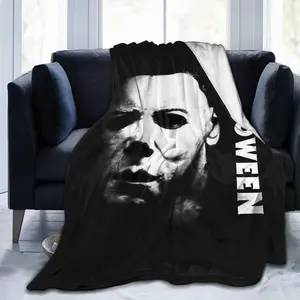 Michael Myers Horror Movie Blanket Halloween Ultra-Soft Flannel Throw Blanket for Sofa Bed Living Room for Boy Girl Adults 50"X40"