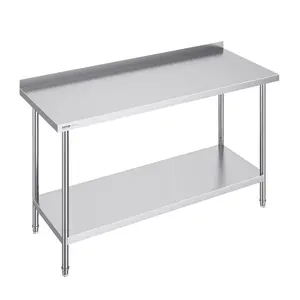 VEVOR 24 x 60 x 36 Inch Stainless Steel Work Table, TikTokShopBlackFriday, Commercial Food Prep Worktable Heavy Duty Prep Worktable, Metal Work Table with Adjustable Height for Restaurant, Home and Hotel