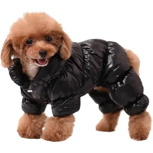 Dog Winter Coat, Waterproof Dog Jacket, Fullbody Dogs Winter Coat Snowsuit, Windproof Puppy Puffer Jacket Snow Suit with Legs, Pet Fleece Vest, Cold Weather Coats for Small Dogs, Black S,M,L,XL, Poodle