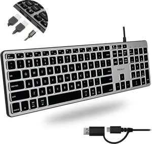 Macally Wired Keyboard for Mac with USB Hub