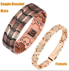 Copper Magnetic Bracelet for Men & Women Adjustable Pure Copper Bracelet for Couples Arthritis Pain Relief Wellness Jewelry Gift for Her Him