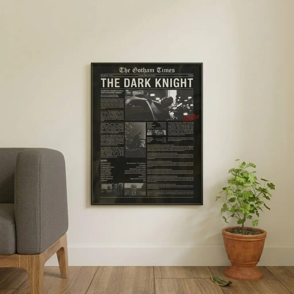 The Dark KnighT Poster Print Unframed Wall Decor, Wall Hangings, Museum Poster, Newspaper Poster