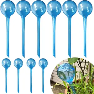 10pcs Plastic Plant Automatic Water Bulbs Flower Self Feeder Balls Irrigation Device Auto Waterer Planter Insert Stakes for Indoor Outdoor Garden Potted While Away on Vacation