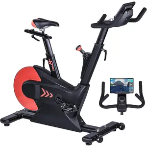 【Black Friday】GARVEE Smart Electromagnetic Indoor Exercise Bike with App Control, Rear Flywheel, iPad Mount, Comfortable Seat Cushion, and Shuttle Knob for Effective Home Workouts