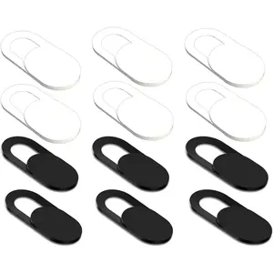 12 Pack Webcam Cover Ultra Slim | Privacy Protection for Laptop, MacBook Pro, iMac & Smartphone | Strong Adhesive 6 White 6 Black