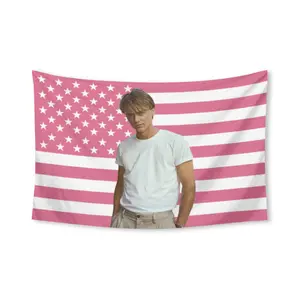 New Conrad Fisher Flag Christopher Briney Merch Dorm Room Essentials Pink American Flag Celebrity Aesthetic Hanging Wall Tapestry Art For Bedroom Livingroom Banner Funny Unique Gift Tapestries