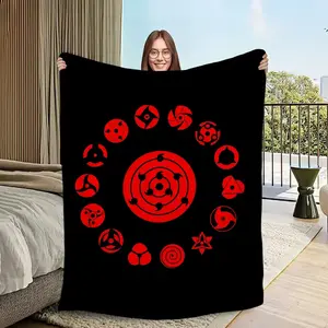 A-Akatsuki Cool N-Naruto-es Anime Blanket Blanket for Couch Sofa Travel Home Hiking Picni Bed Beding Flannel Blanket Gift