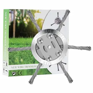 6-Strand Steel Wire Weed Trimmer Head - 6 Inch Diameter, 5mm Bore, Universal Fit For Lawn Mowers & Brush Cutters grass trimmer accessory hole
