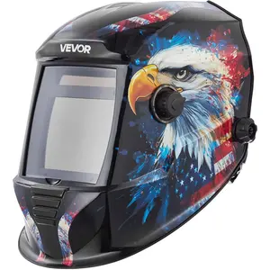 VEVOR Welding Helmet Auto Darkening, 3.94" x 3.15" True Color Welding Hood, 1/1/1/1 Solar-Powered Welder Mask 4 Arc Sensors, Wide Shade 4/5-9/9-13 for TIG MIG ARC Weld Grinding Cutting - METIS Series