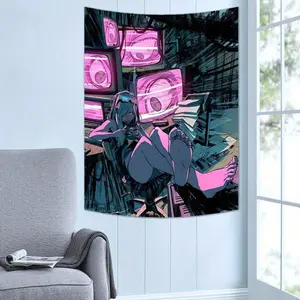 A cyberpunk printed tapestry, suitable for bedroom, living room or dormitory wall decoration, suitable for both boys and girls Gift wall decor tapestry valentine's gift for bfwall decor flags