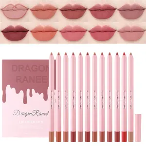 12 Color Matte Lip Liner Pencil Set, Easy Application, Long-Lasting, Non-Stick Cup, Nude Series, Perfect for Daily Use & Gifts
