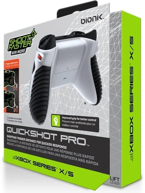 QuickShot Pro Custom Gaming Controller for Xbox Series X/S - Grips, Trigger Lock, Added Control, Better Grip, All Seasons Console Accessory