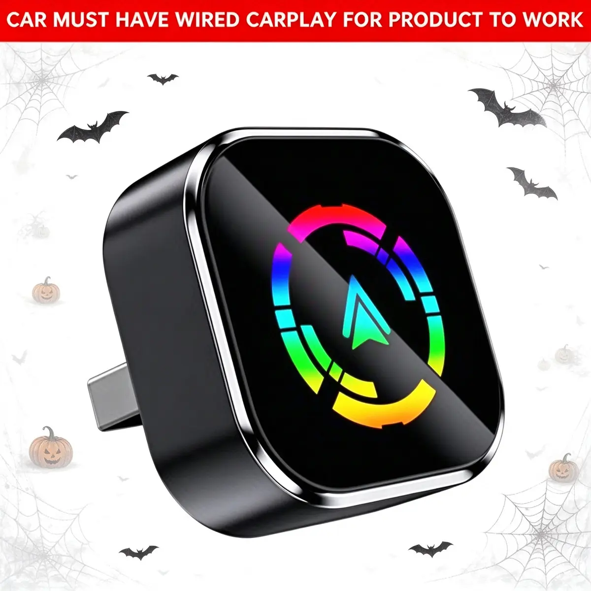 Yurnlv 2026 Wireless CarPlay Adapter - Only compatible with vehicles already equipped with factory CarPlay, quick connection | Supports hands-free calling on iPhones and Android phones