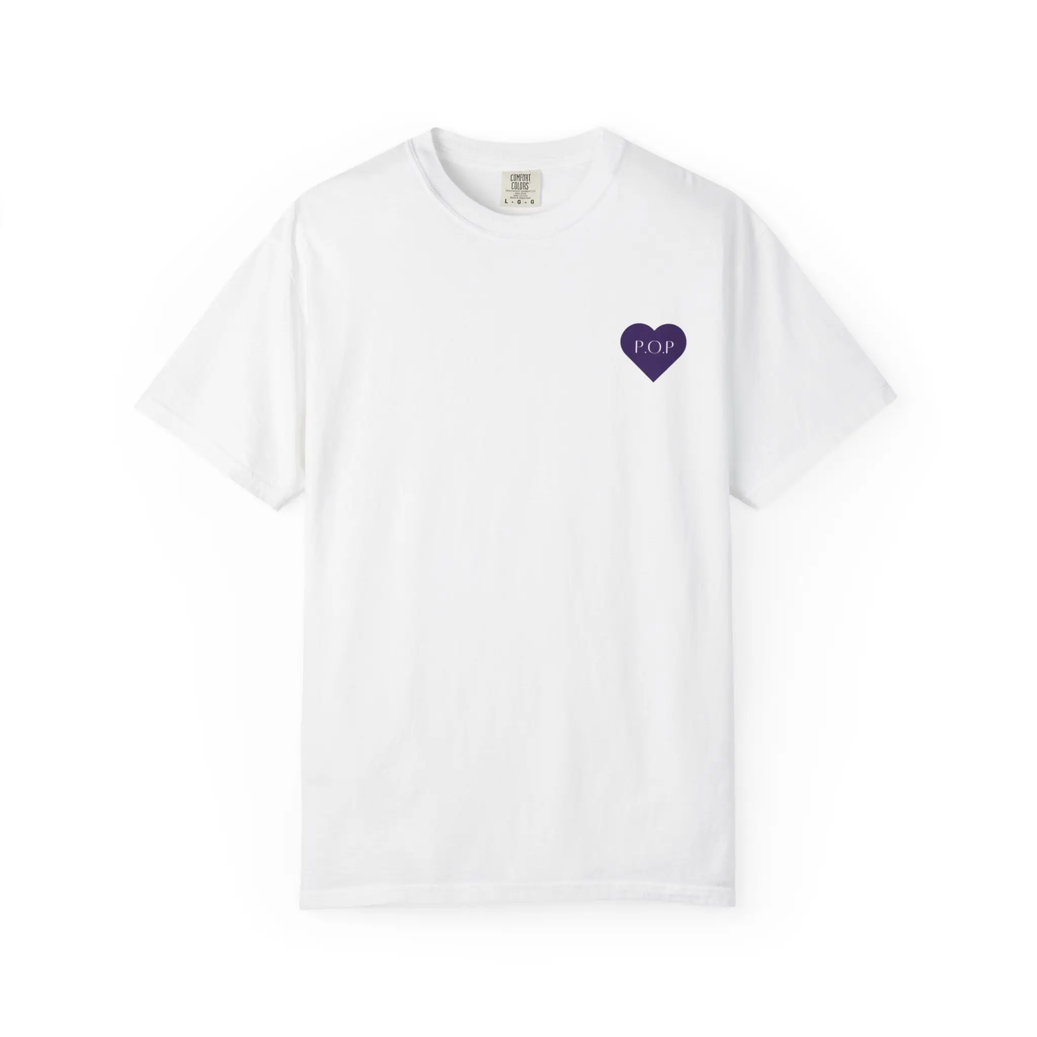 Purple Heart POP chest print T-Shirt | small logo tee