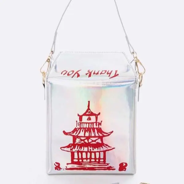 Take Out Box Clutch Purse Hologram