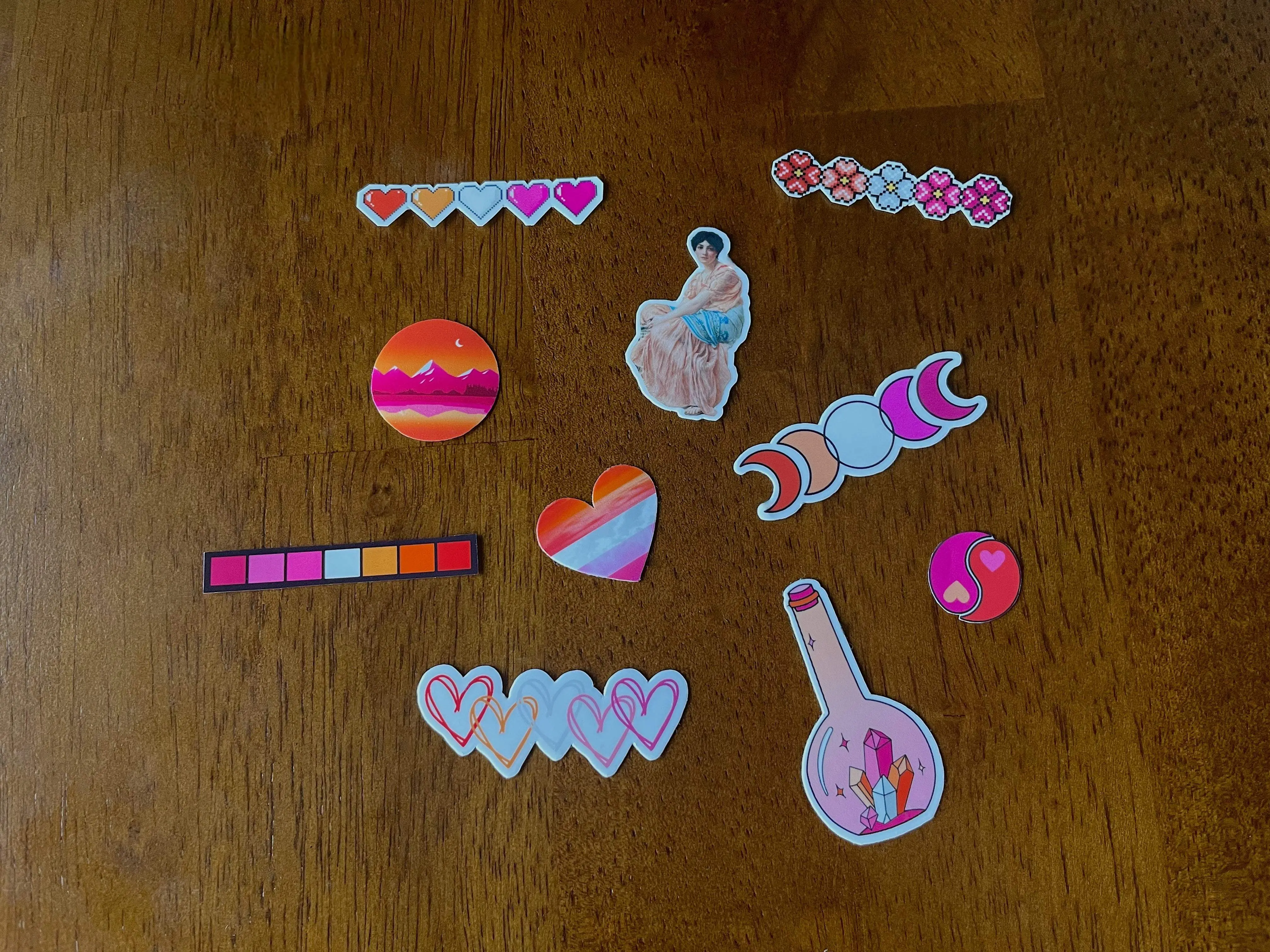 Subtle Lesbian Pride Sticker Pack of 10