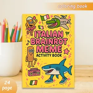 Italian Brain Corpse Theme Coloring Book, 24 Bold Stress-Relief Designs, 11.69x8.27 Inches, Thick Paper, Perfect Gift for Adults Kids Teens, Doodle Books