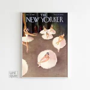 New Yorker Poster - Ballet Performance - October 21 1939 - Aesthetic Room Decor - Retro Magazine Cover - Vintage Art Print - Gallery Wall (No Frame)