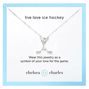 CC Sport Silver Ice Hockey Charm Necklace