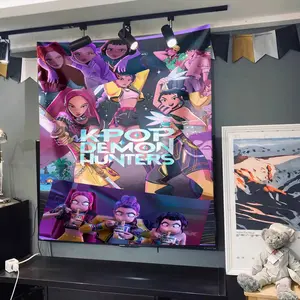 Cute Anime Wall Hanging Tapestry, Sweet and Adorable Style, Perfect for Living Room Bedroom Dormitory, Home Decor, Holiday Party Fashion Decoration