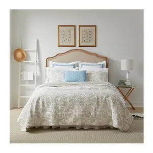 Laura Ashley Amberley Beige Full Queen Quilt-Sham Set