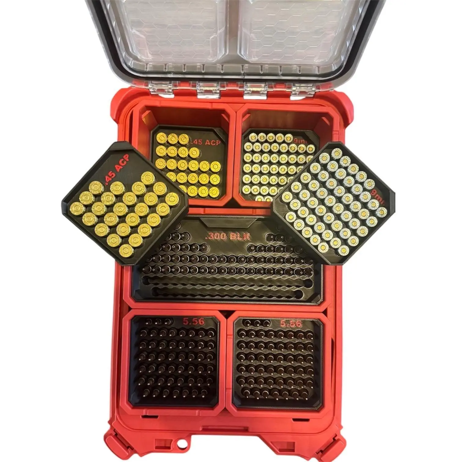 Ammo Storage Inserts for Milwaukee Packout Deep Organizer (48-22-8435 and 8430) — Pistol & Rifle Caliber Trays
