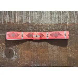 Coral and Red Elastic Hat Band 1.25 inch