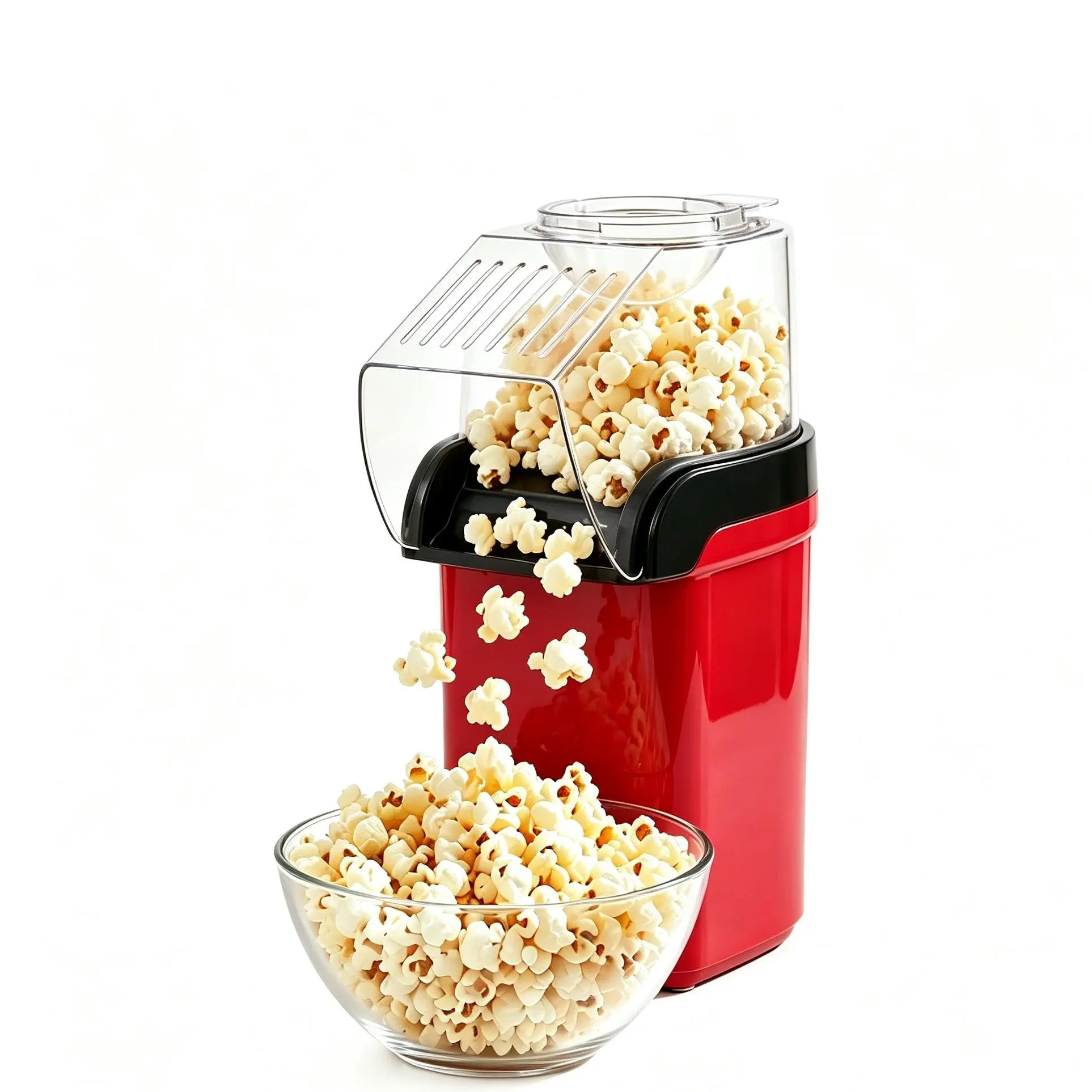 Popcorn machines ，prepares popcorn in 1–2 minutes without needing butter or sugar—ideal for health-conscious individuals. 1200W portable popcorn maker that saves kitchen space; perfect for birthday parties, family gatherings, and watching movies.