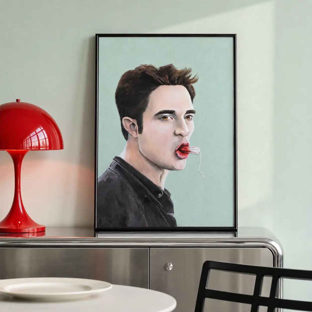 Funny Edward Cullen Meme Canvas Wall Art, Quirky Twilight Vampire Humor Painting, Weird Bathroom Wall Decor, Gag Gift Art Print, Funny Man Cave Bedroom Home Poster