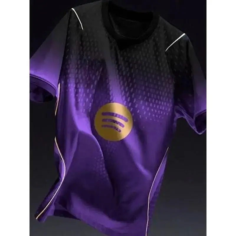 [FULL LOGO] Unisex Purple Soccer Jersey Personalized Barcelona Away Stadium Shirt 2026-27 Away Shirt Football Shirt Breathable Fan Style, soccer jersey