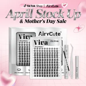 Viva | AiryCute MangaMagic Collection Upgrade U Lashes with Ultra-Dense, Waterproof, Long-Lasting Lashes | Fairy | Fashion Wet Look | Beginner-Friendly DIY Lashes for a Flawless, Voluminous Look | Trendy & Must-Have Clusters