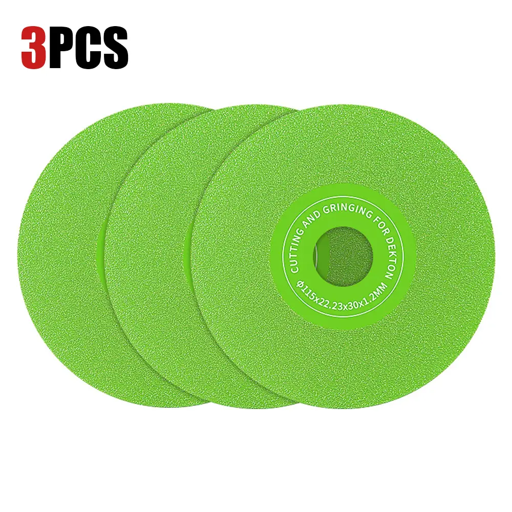 3PCS 4.5"(115MM) 22.23mm Ultra-Thin Diamond Cutting Disc - Heat-Resistant Blade for Porcelain, Glass, Ceramic Tile - Angle Grinder Tool for Precision