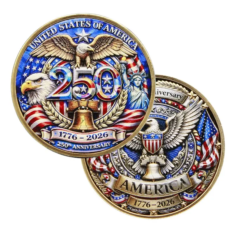 3D Embossed Commemorative Coin – 250th Anniversary Bald Eagle (1776-2026), Creative Double-Sided Historical Design, Collectible Keepsake, Great Gift for Christmas, Halloween & Valentine's Day, Perfect for Display