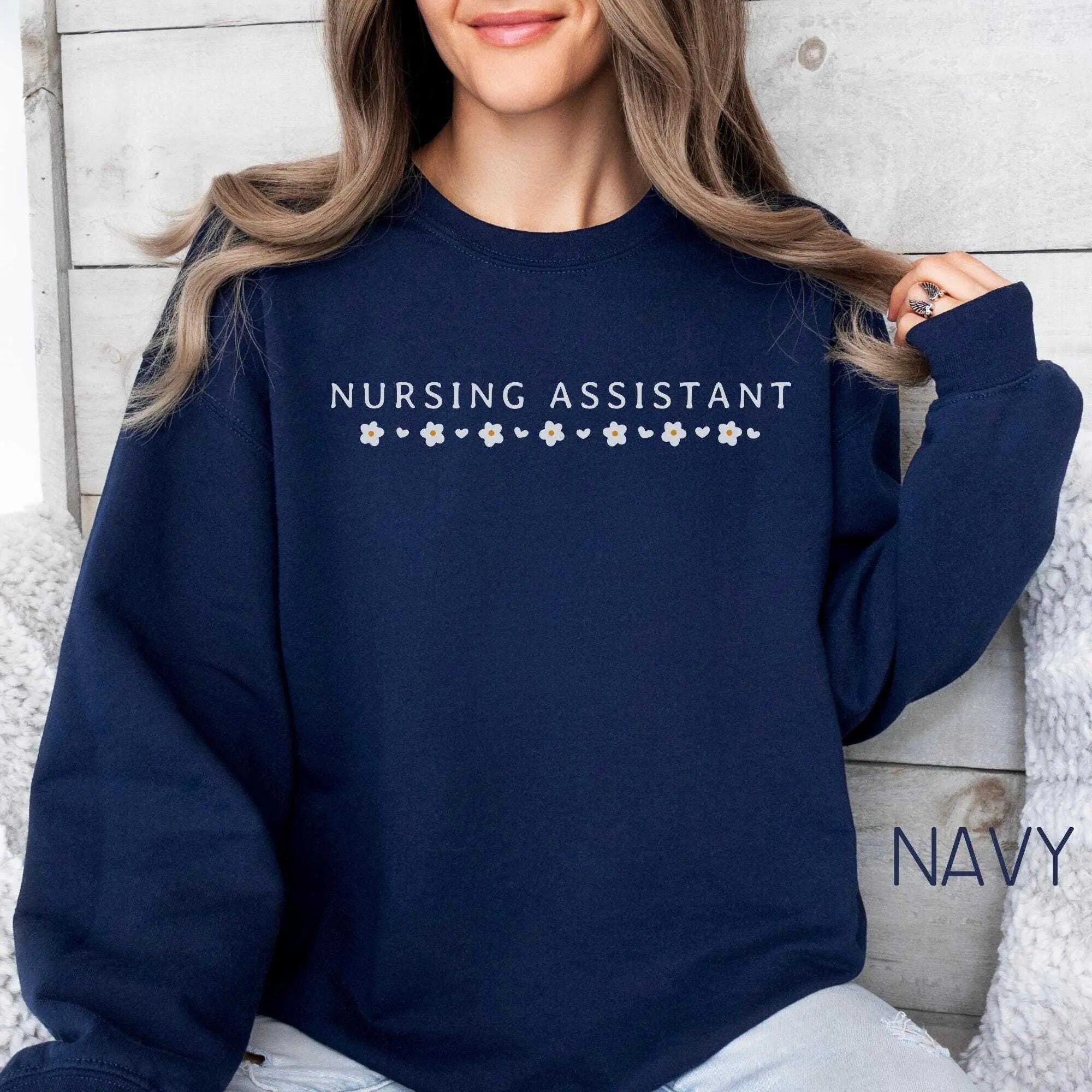 CNA Nurse T-SHIRT Or Sweatshirt , Floral CNA Nurse short sleeve, Cna Nurse tee, Certified Nursing Assistant Sweater, Cna Nurse Cotton Fabric