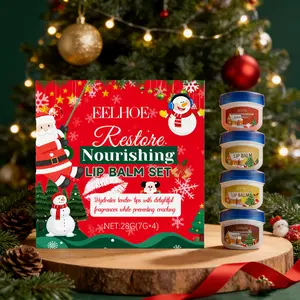 Christmas Moisturizing Lip Balm Set, Daily Hydrating Glossy Soft Lips, Non-Sticky Moisture-Rich Lip Care, Perfect for Everyday Use, Natural Lip Care
