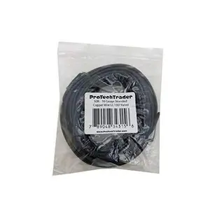 50ft 16 AWG Gauge - Stranded Solid Copper Wire -Tinned with Black PVC Insulation - UL1007 Rated 300V 80℃ - Electronics Hook-up Primary Power Coated for Corrosion Resistance, Easy Soldering or Crimping
