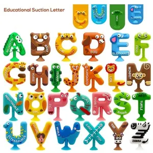 26PCS Alphabet Bath Toys for Toddlers – Educational Suction Letter & Animal Bath Toys, Montessori Sensory Learning Toy for Kids 3-12, No Hole Food-Grade Silicone Bath Toys for Autism ADHD Development