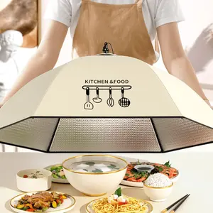 Collapsible Insulated Food Cover - Suction Cup Sealed Dustproof Food Tent, Heat Retain for Leftovers, Ideal for Home Dining Table Holiday Party Camping