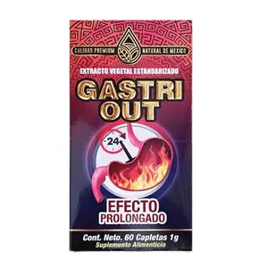 Gastri Out Natural de Mexico 60 Cápsulas, Efecto Prolongado, Tratamiento Completo de Acción Rápida Supplement Healthcare Fitness Edible Dietary