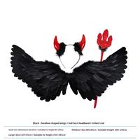 Black wings + angular headband + staff