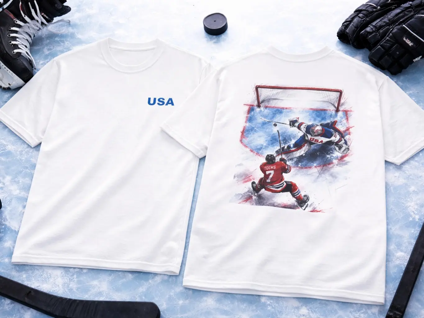 Fathers Day Gift + 4th of July - USA Hockey T-Shirt – Hellebuyck Save of The Century