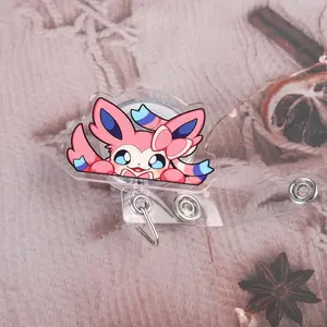 Cute Anime Badge Reel - Durable Retractable ID Holder for Nurses, Teachers